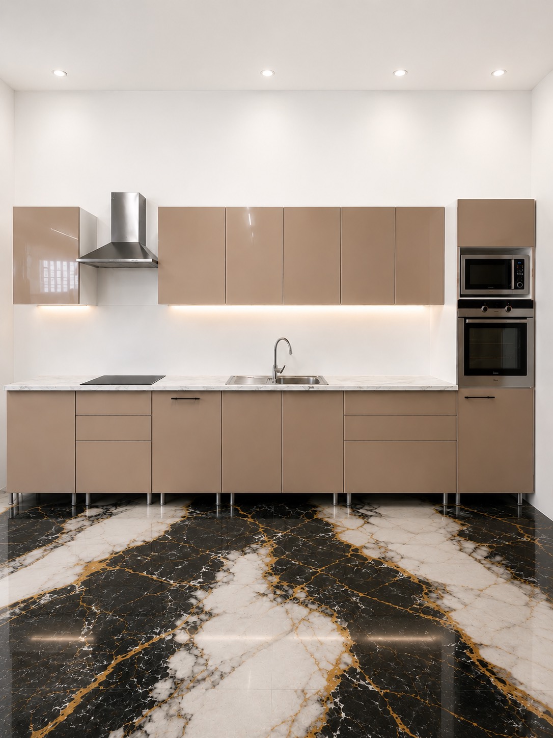 Premium Küche von NOVA HOME – Beige Glanz